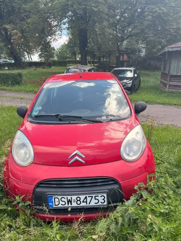 Przód pojazdu z widocznym zmatowieniem powierzchni reflektorów i złuszczeniami lakieru na zderzaku