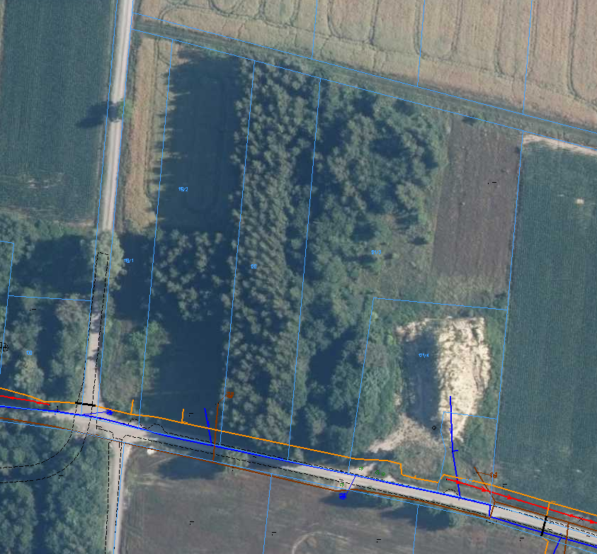 widok na działki z geoportalu