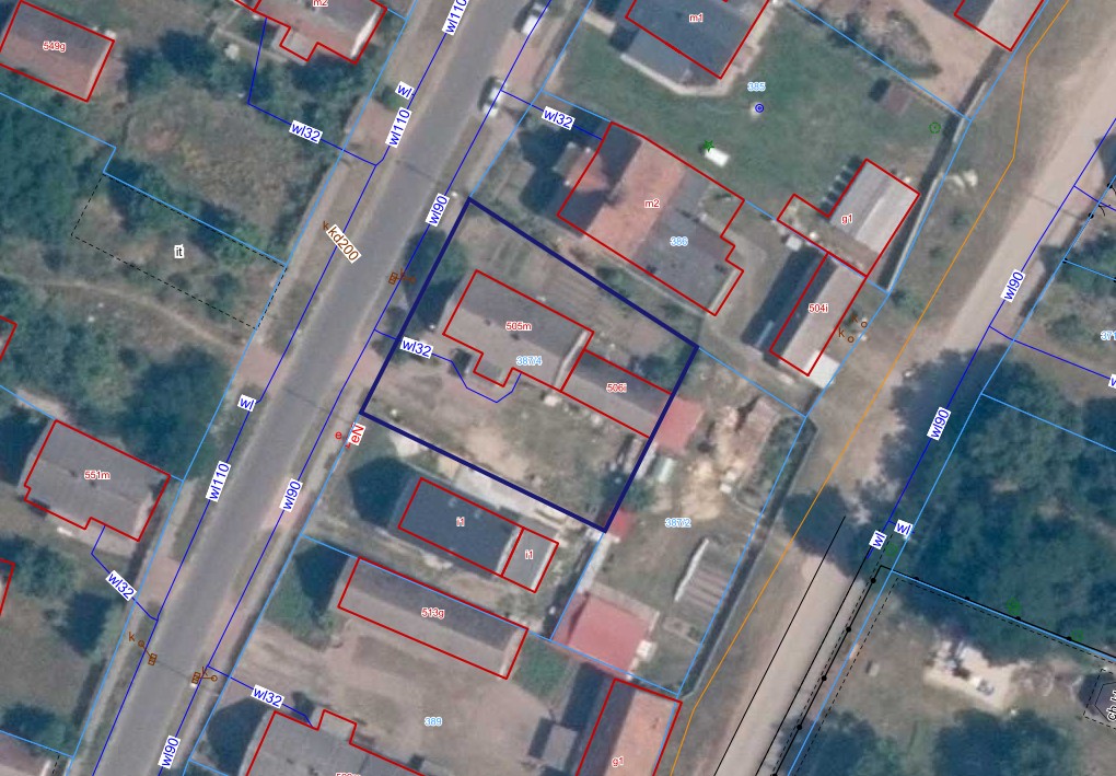 Widok działki 387/4 z góry, z serwisu geoportal.gov
