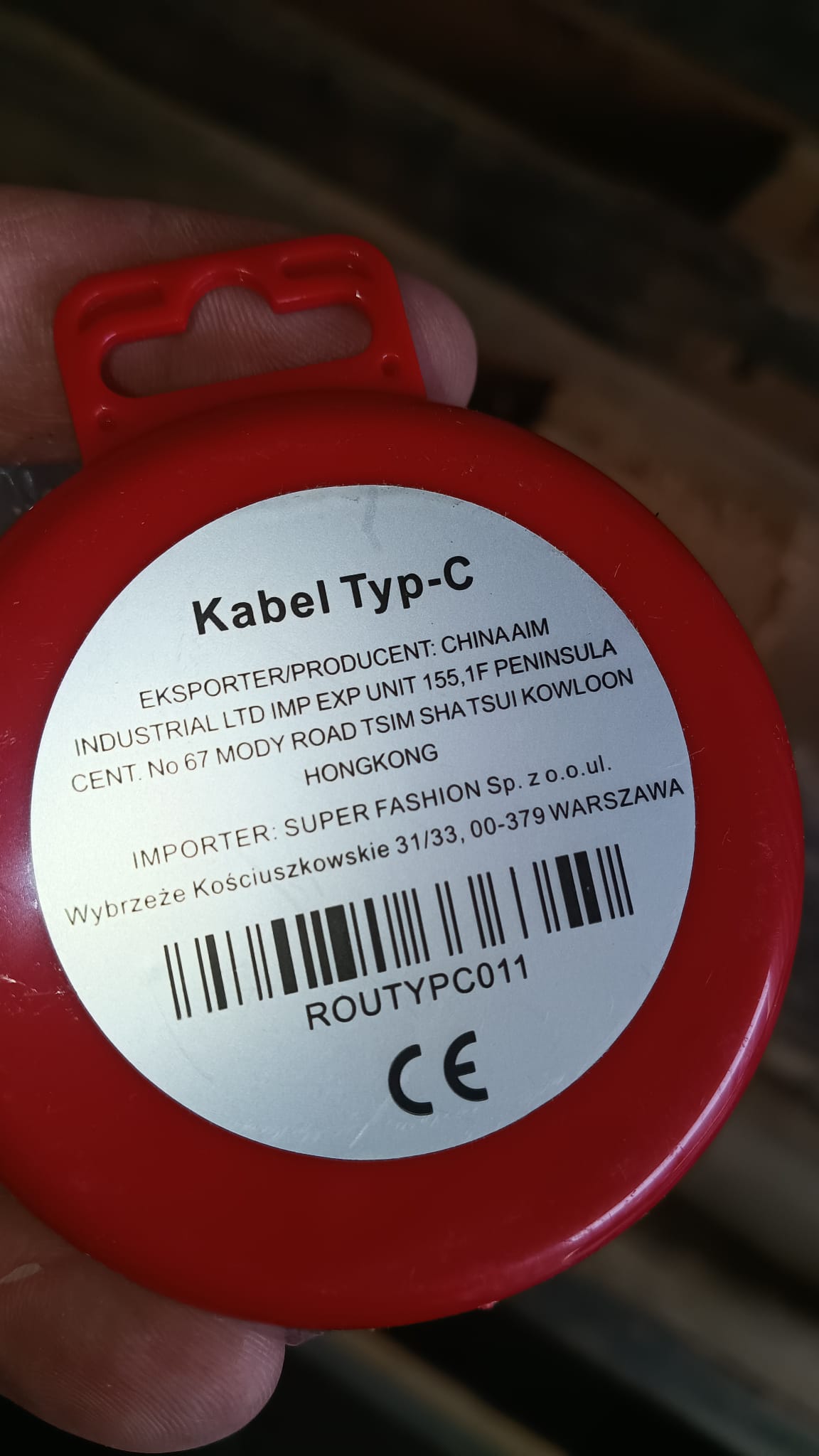 opakowanie oznaczone kabel typu C