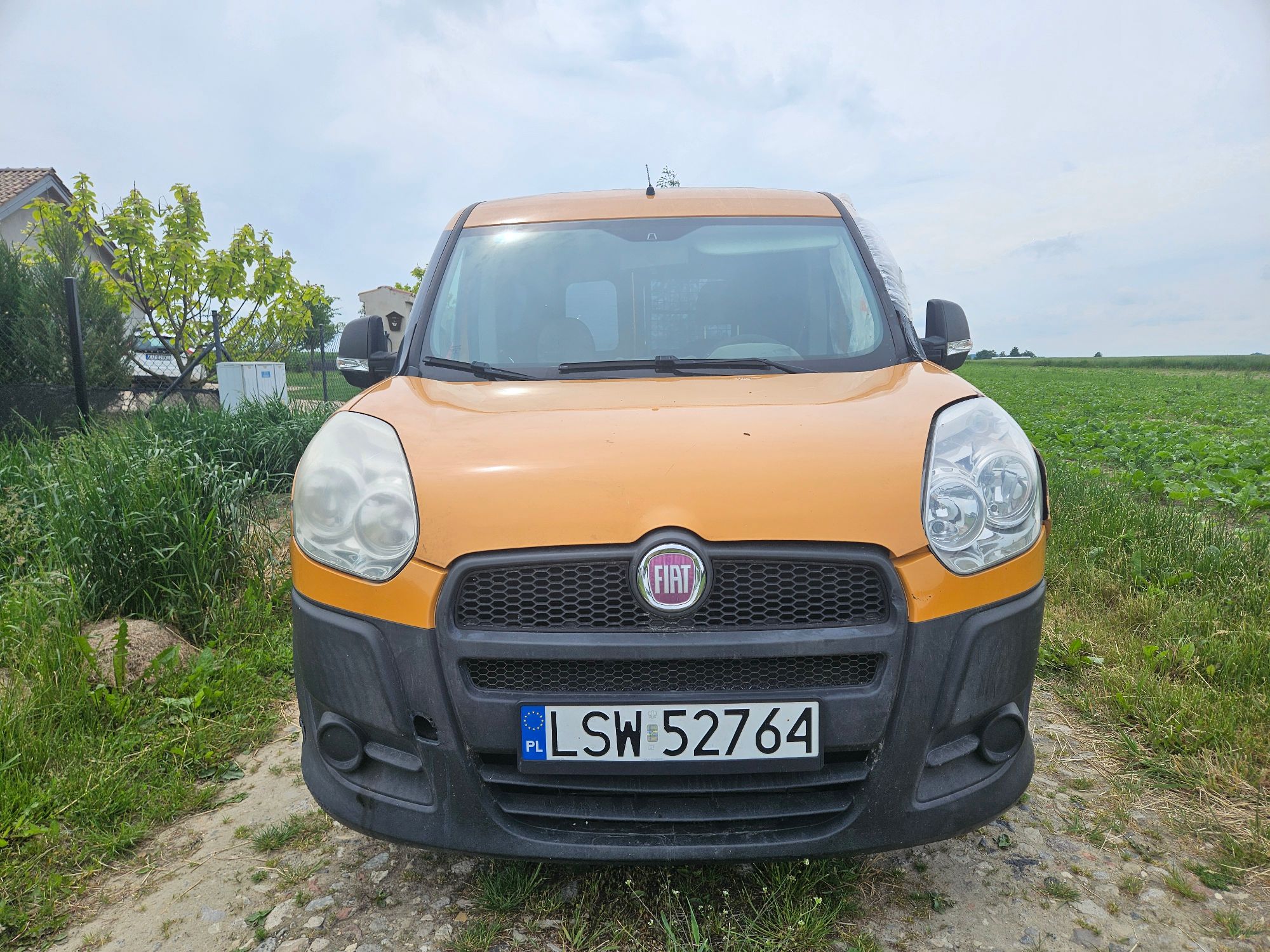 przód pomarańczowego Fiata
