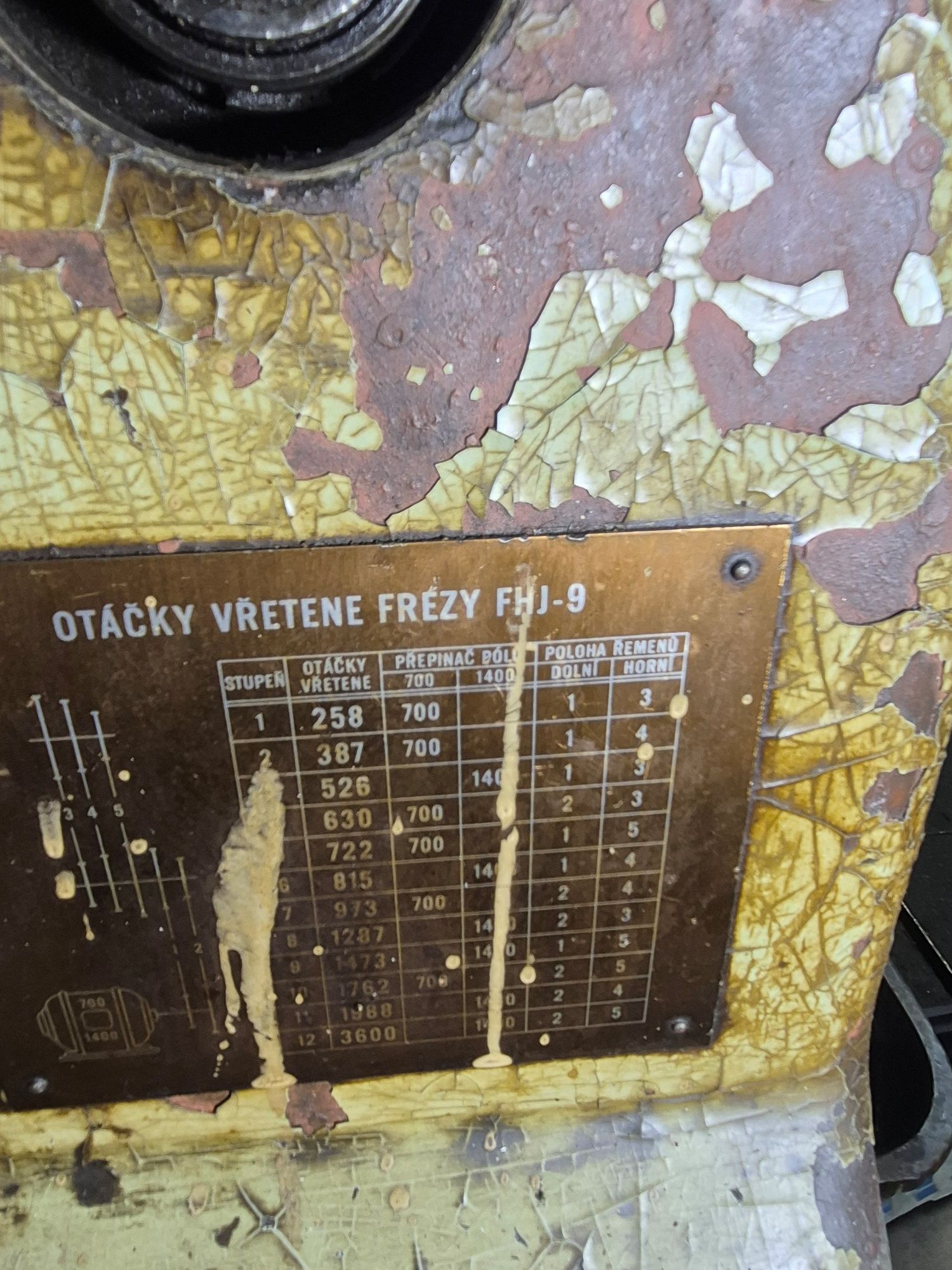 tabliczką z nazwą frezarki