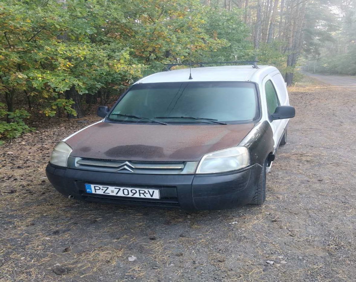 Auto dostawcze koloru białego z maską w kolorze rdzawym