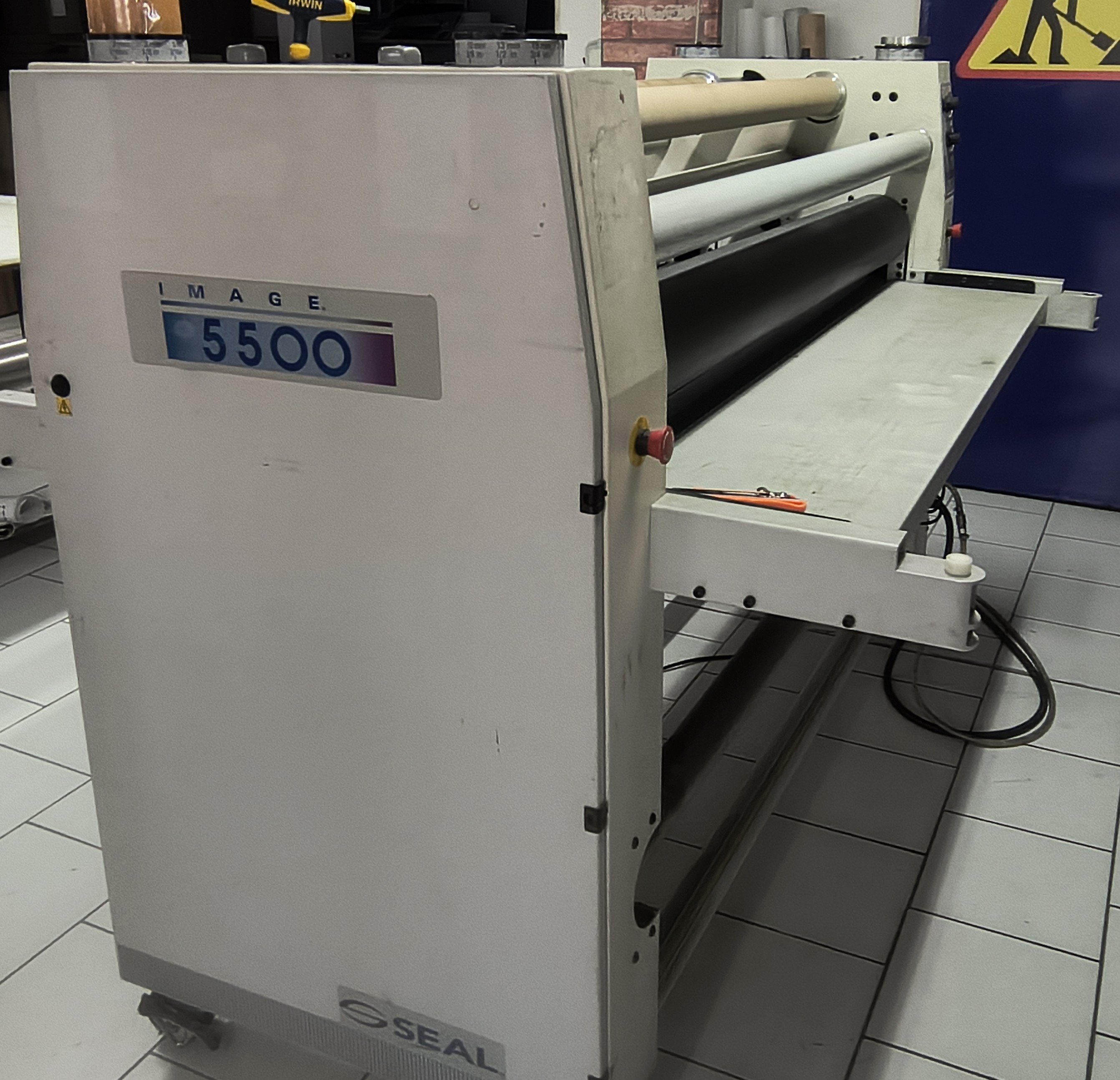 Laminator - tabliczka znamionowa.