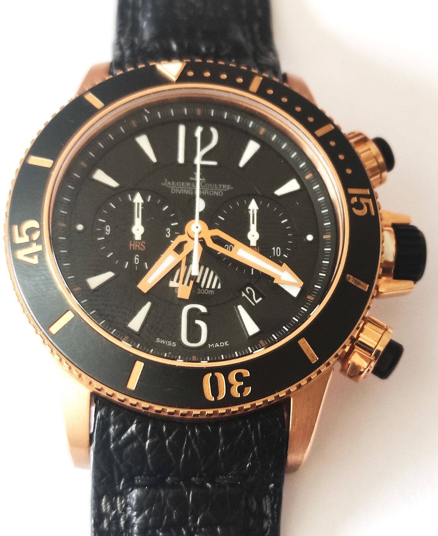 Awers zegarka Jaeger LeCoultre z widoczną cyfrą 6 i 12