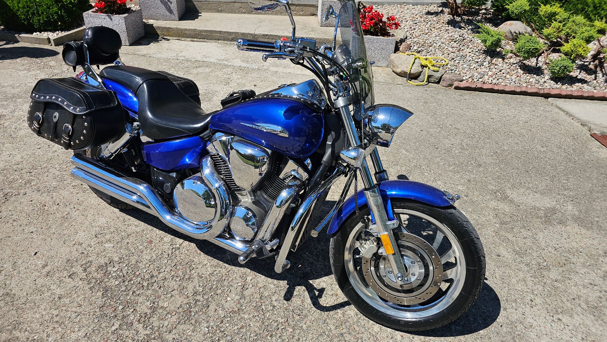 Motocykl HONDA VTX 1300, 2005 r., chromowane elementy silnika.