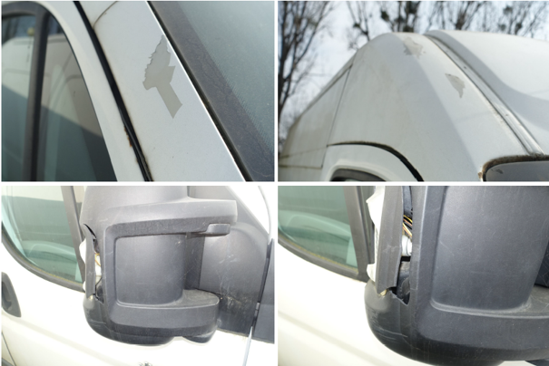 samochód ciężarowy Citroen Jumper - biały blaszak - zdjęcia uszkodzeń na potrzeby licytacji